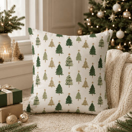 Minimalistische waterverf kerstboomkussen kussen