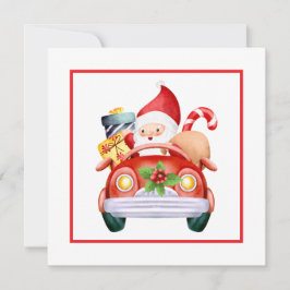 Minimalistische Waterverf Kerstman Bedrijf Kerst Feestdagenkaart