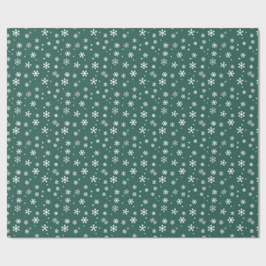 Minimalistische Waterverf Kerstmis Groene Sneeuwvl Cadeaupapier (Vlak)