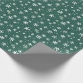 Minimalistische Waterverf Kerstmis Groene Sneeuwvl Cadeaupapier (Hoek)