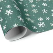 Minimalistische Waterverf Kerstmis Groene Sneeuwvl Cadeaupapier (Rol Hoek)