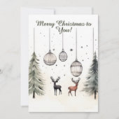 Minimalistische Waterverf KerstseizoenVakantie Kaa Feestdagenkaart (Voorkant)