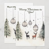 Minimalistische Waterverf KerstseizoenVakantie Kaa Feestdagenkaart (Voorkant / Achterkant)