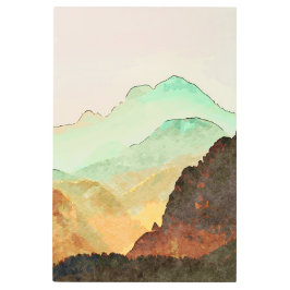 Minimalistische Waterverf Kopergebergte Landschap