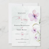 Minimalistische Waterverf Lavendel Bloemen Huwelij Kaart (Voorkant)