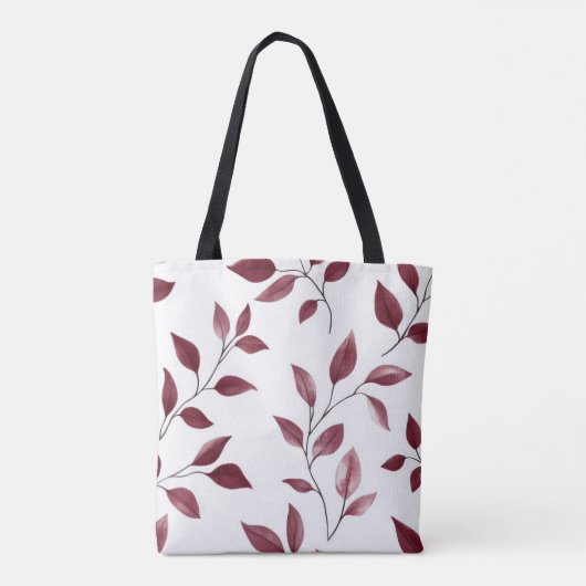 Minimalistische Waterverf Leaf Canvas tas (Achterkant)