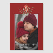 Minimalistische Waterverf Mistletoe Kerstfoto (Voorkant)