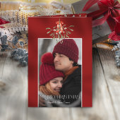 Minimalistische Waterverf Mistletoe Kerstfoto Feestdagen Kaart