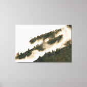 Minimalistische Waterverf Misty Mountain Landscape Canvas Afdruk (Voorkant)