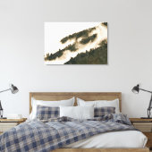 Minimalistische Waterverf Misty Mountain Landscape Canvas Afdruk (Insitu (Slaapkamer))
