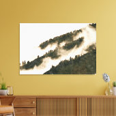 Minimalistische Waterverf Misty Mountain Landscape Canvas Afdruk (Insitu (Woonkamer))