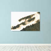 Minimalistische Waterverf Misty Mountain Landscape Canvas Afdruk (Insitu (Houten vloer))