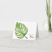 Minimalistische Waterverf Monstera Bedankkaart (Voorkant)