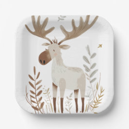 Minimalistische Waterverf Moose Papieren Bordje