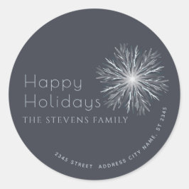 Minimalistische waterverf Prettige feestdagen snee Ronde Sticker