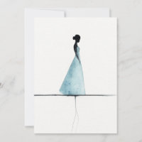 Minimalistische Waterverf Print, Vrouwen Silhouet
