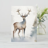 Minimalistische Waterverf Rendier Christmas Corpor Feestdagenkaart (Staand voorkant)