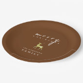 Minimalistische Waterverf rendieren Vrolijk kerstf Papieren Bordje (Gekanteld)