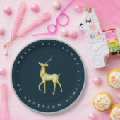 Minimalistische Waterverf rendieren Vrolijk kerstf Papieren Bordje (Feest)