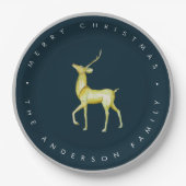 Minimalistische Waterverf rendieren Vrolijk kerstf Papieren Bordje (Voorkant)