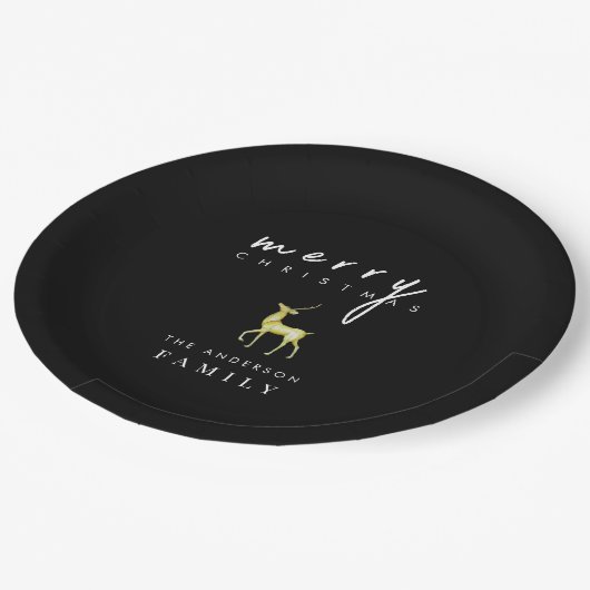 Minimalistische Waterverf rendieren Vrolijk kerstf Papieren Bordje (Gekanteld)