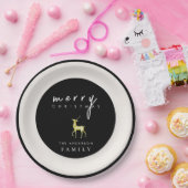 Minimalistische Waterverf rendieren Vrolijk kerstf Papieren Bordje (Feest)