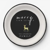 Minimalistische Waterverf rendieren Vrolijk kerstf Papieren Bordje (Voorkant)