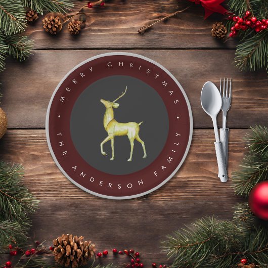 Minimalistische Waterverf rendieren Vrolijk kerstf Papieren Bordje