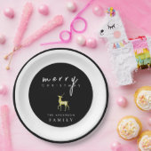 Minimalistische Waterverf rendieren Vrolijk kerstf Papieren Bordje (Feest)