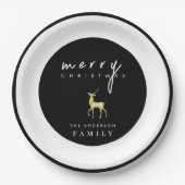 Minimalistische Waterverf rendieren Vrolijk kerstf Papieren Bordje (Voorkant)