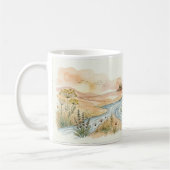 Minimalistische Waterverf Rivier Landschap Mok Wra (Links)