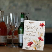 Minimalistische waterverf rode bloem bruiloft save the date