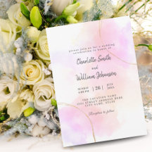 Minimalistische waterverf roze en goud witte elega