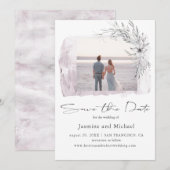 Minimalistische waterverf Roze Foto Save The Date (Voorkant / Achterkant)
