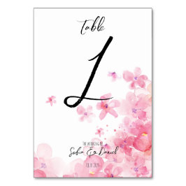 Minimalistische waterverf roze wilde bloemen bruil kaart