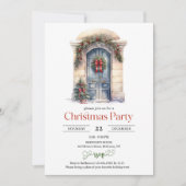 Minimalistische waterverf rustieke houten kerstdeu kaart (Voorkant)