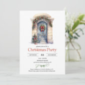 Minimalistische waterverf rustieke houten kerstdeu kaart (Staand voorkant)