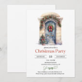 Minimalistische waterverf rustieke houten kerstdeu kaart (Voorkant / Achterkant)