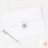 Minimalistische waterverf sneeuwvlok Prettige Fees Ronde Sticker (Envelop)