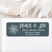 Minimalistische waterverf sneeuwvlok rust en vreug etiket (Insitu)