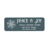 Minimalistische waterverf sneeuwvlok rust en vreug etiket (Voorkant)