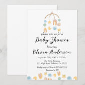 Minimalistische Waterverf Speelgoed Baby shower Kaart (Voorkant / Achterkant)