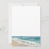 Minimalistische Waterverf Strand Bestemming Trouwe Save The Date (Achterkant)