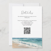Minimalistische Waterverf Strand Zomer QR Code Tro Kaart (Achterkant)