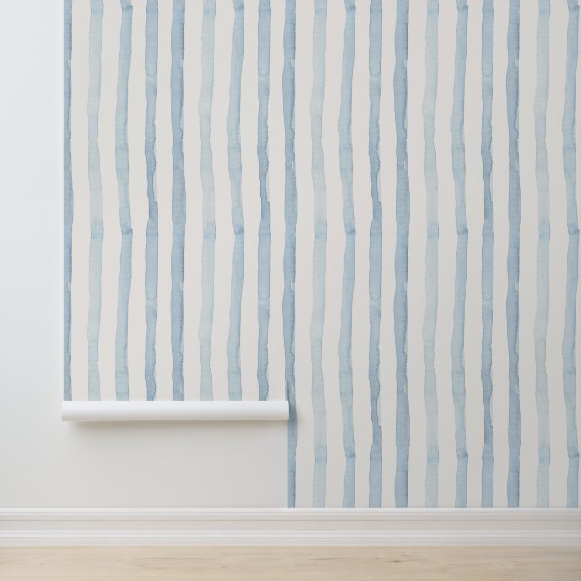 Minimalistische Waterverf Stripes jongensbehang Behang (Applicatie)