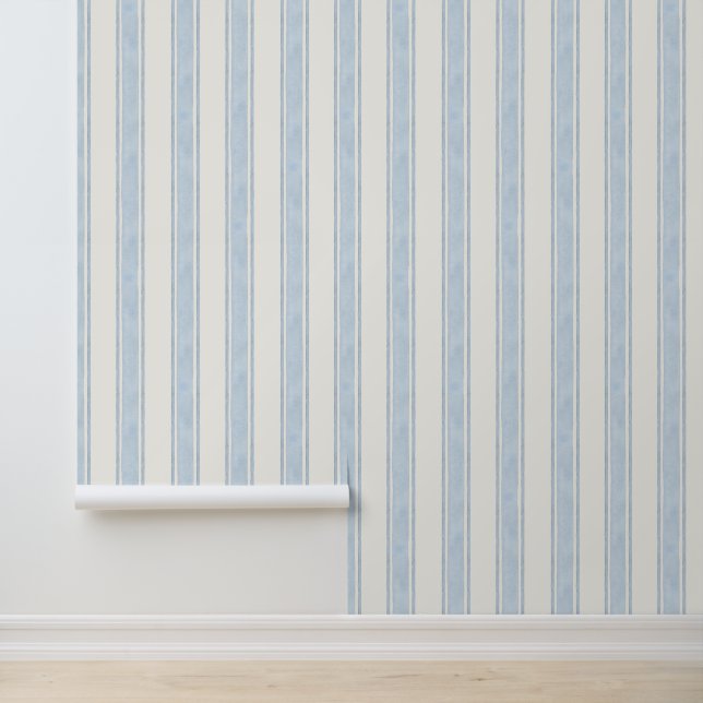 Minimalistische Waterverf Stripes jongensbehang Behang (Applicatie)