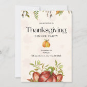 Minimalistische Waterverf Thanksgiving Dinner Part Kaart (Voorkant)