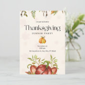 Minimalistische Waterverf Thanksgiving Dinner Part Kaart (Staand voorkant)