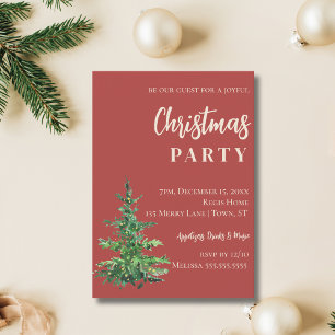 Minimalistische Waterverf Tree kerstfeest Kaart