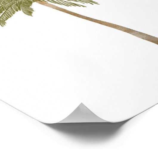 Minimalistische Waterverf Tropical Palm Tree Art Poster (Hoek)